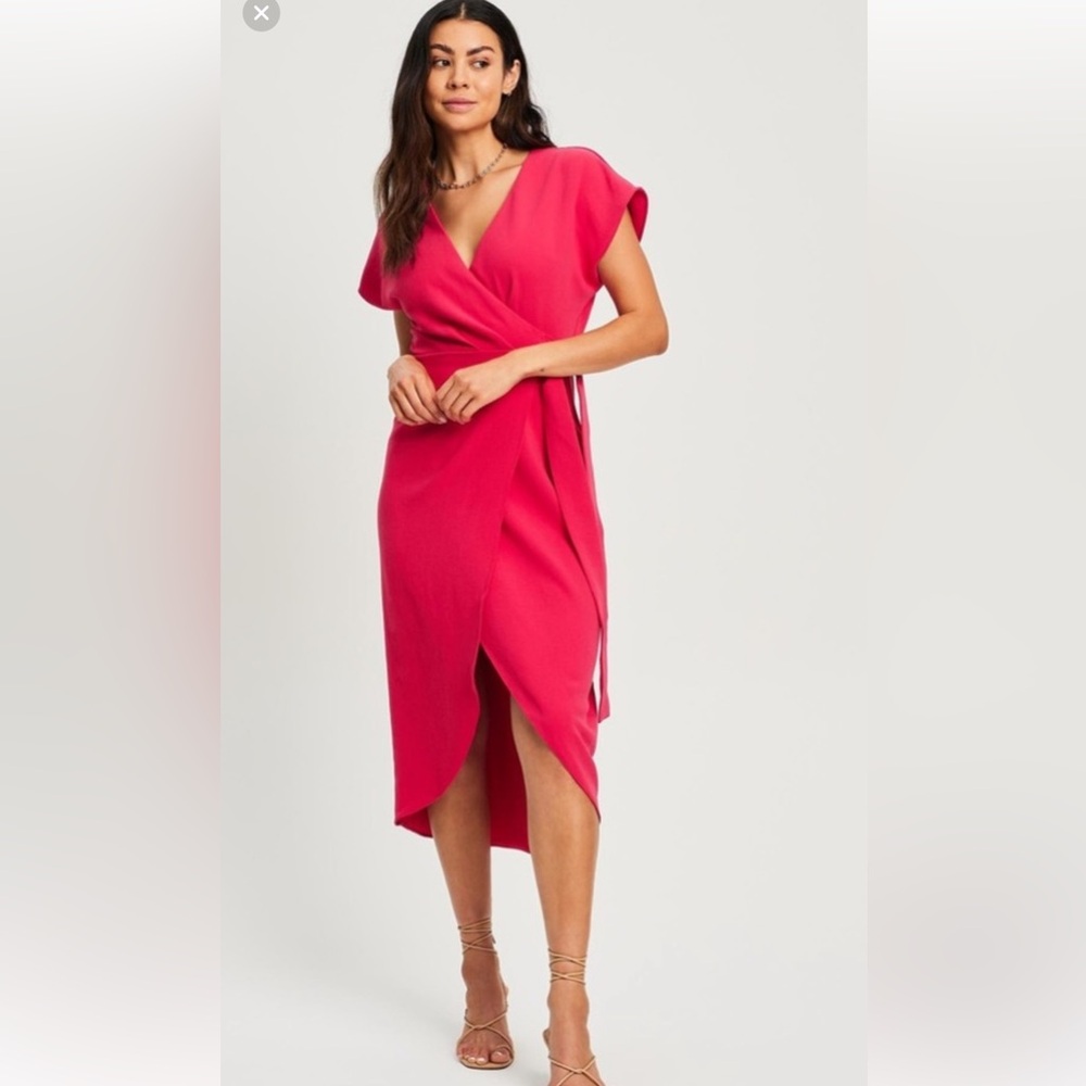Elegant Pink Wrap Dress